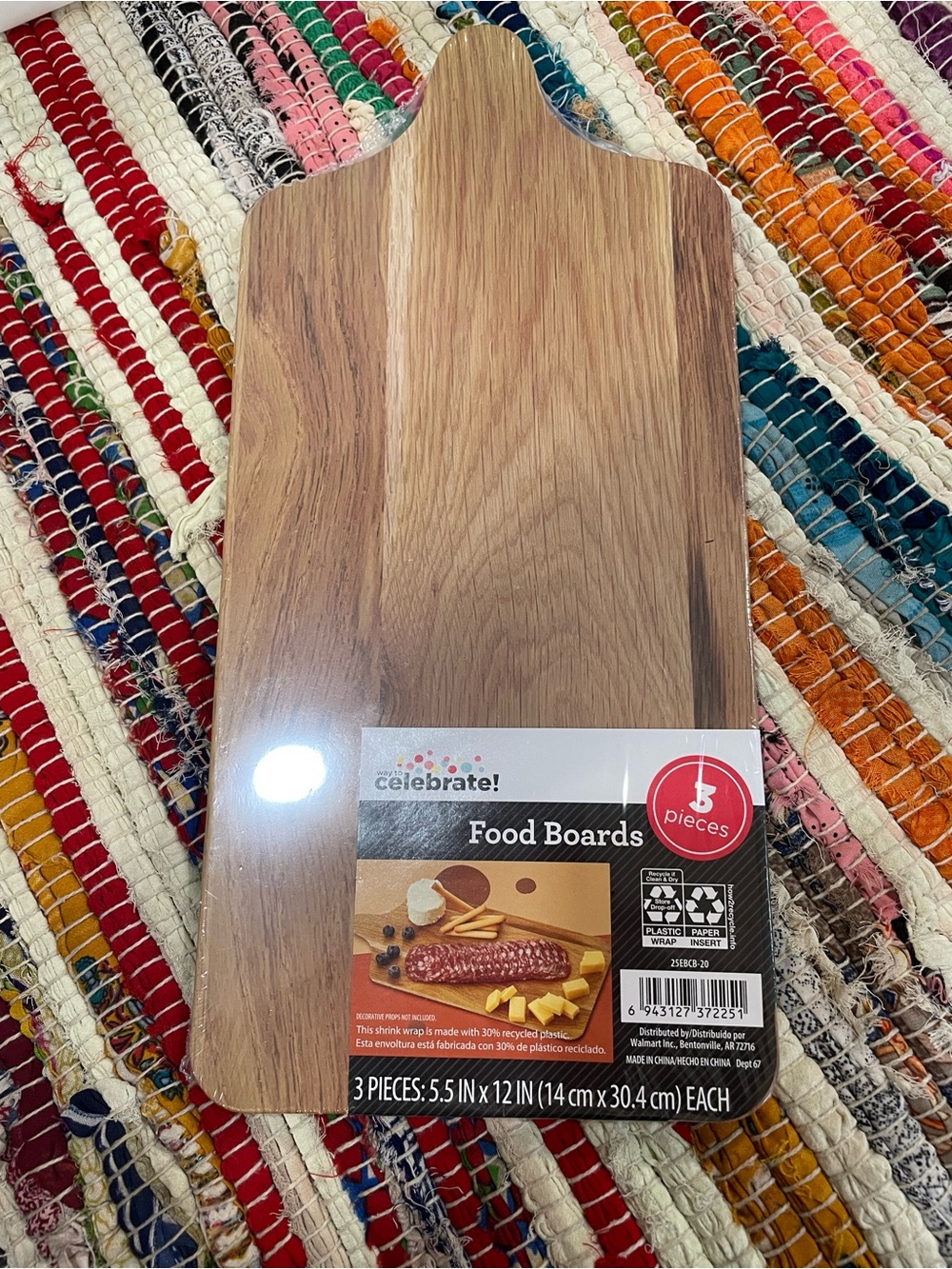 Way to Celebrate! Food Boards Set of 3 - Brown Wood Grain look sturdy cardboard